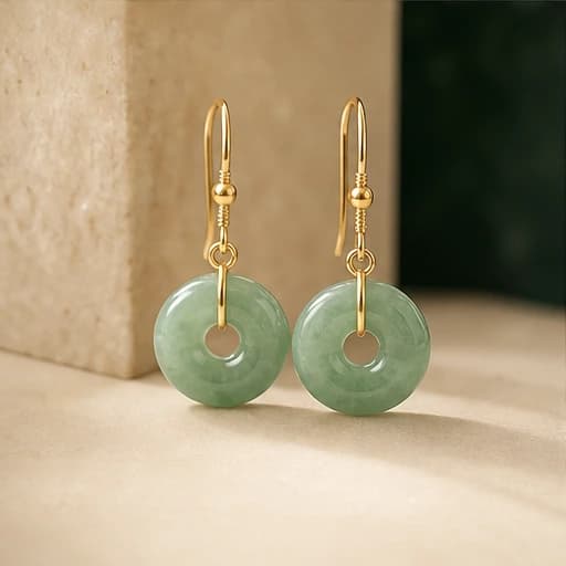 Cabochon Jadeite Studs